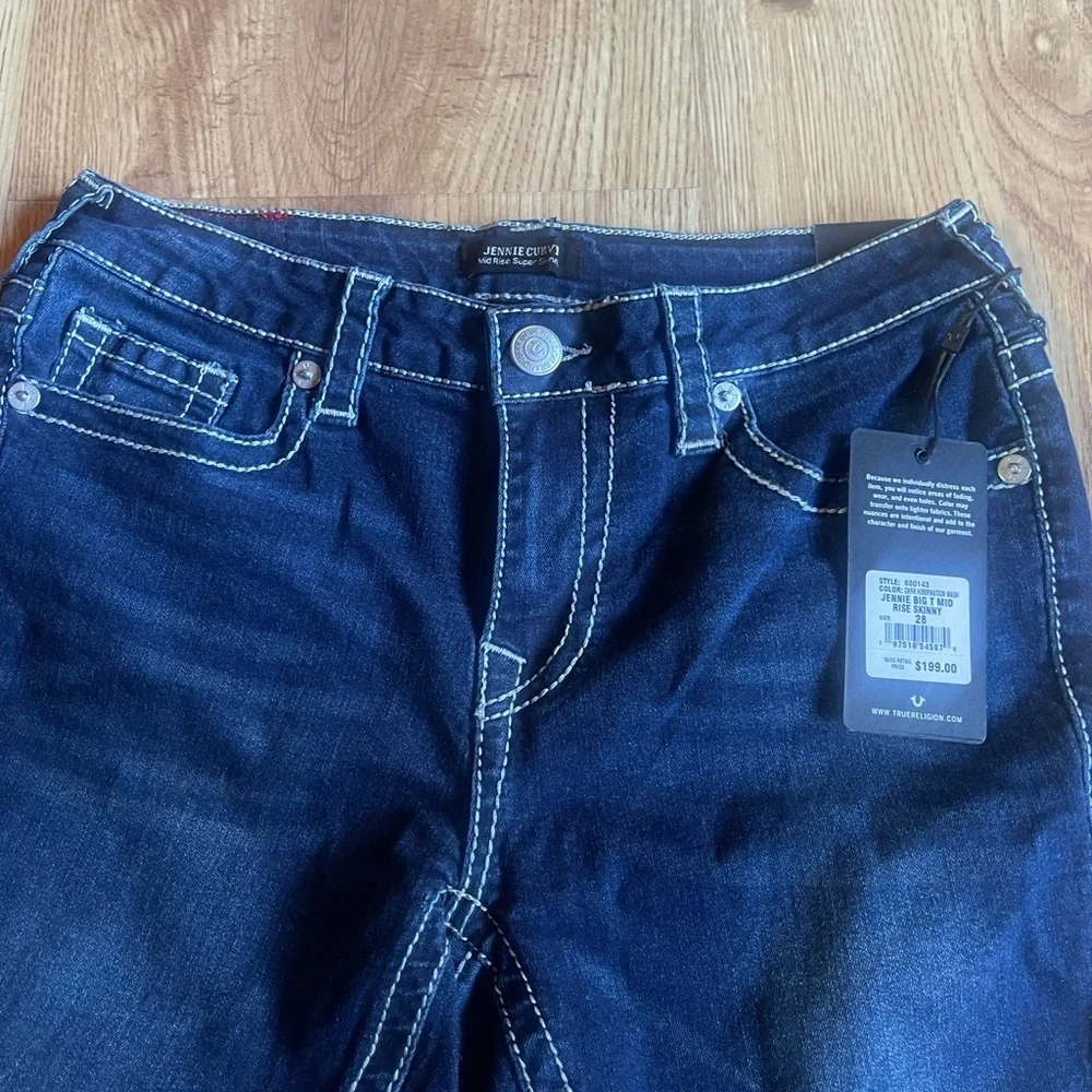 NWT True Religion Jennie Curvy Mid Rise Super Skinny Jeans - Picture 4 of 8